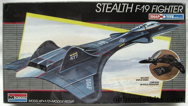 Monogram 1/72 Stealth F-19 Fighter, 1128 plastic model kit